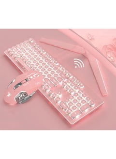 Buy Gaming wireless Keyboard with Mouse set USB Port Retro Punk Typewriter Style in UAE