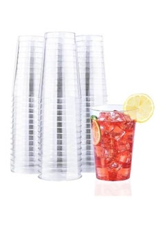 Buy 100 Count of 12 oz Clear Plastic Wine Cups for Cocktail Party, Polystyrene Cups with High Heat Resistance in Saudi Arabia