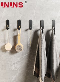اشتري 6-Piece Self Adhesive Hook,Gun Grey Towel Hooks Stick On Bathroom Or Kitchen,Space Aluminum,Wall Hooks Self Adhesive Hooks في السعودية