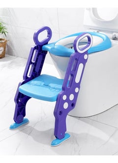 Buy BabyTeddy Patented Baby Potty Seat Chair Toilet Trainer Cushioned with Steps And Easy Grip Handle 1-8 Years Age Kid in UAE