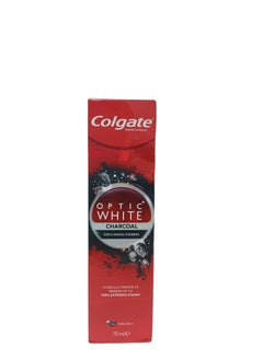 Buy Colgate Optic White Charcoal Fluoride Toothpaste 75ml Pack of1 in UAE