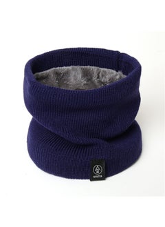 Buy Unisex Knit Neck Warmer Thick Winter ScarfWJ99-6 navy blue WJ99-6 navy blue in UAE