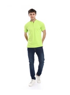 Buy Short Sleeve Basic Henely Neck T-shirt _ Light Green in Egypt