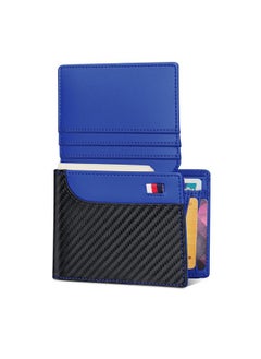 Buy New Credit Card Wallet Men's Tri-fold Carbon Braze Short Rfid Multi-card Wallet Anti-magnetic Wallet in Saudi Arabia