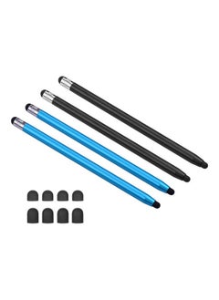 اشتري 2 In 1 Universal Touchscreen Stylus Pen With 8 Replaceable Tips Set Multicolour في الامارات