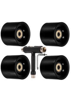 Buy 60x45MM 78A Skateboard Wheels With Bearings 4PCS With T-Tool, Black in Egypt