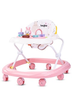 Buy Baybee Zato Baby Walker for Kids, Foldable Kids Walker with 3 Position Adjustable Height & Musical Toy Bar Activity Walker for Toddlers Walker for Baby Boy Girl 6 to 18 Months Pink in UAE