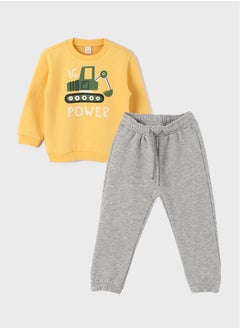 اشتري Crew Neck Printed Baby Boy Sweatshirt and Sweatpants 2-Pack في مصر