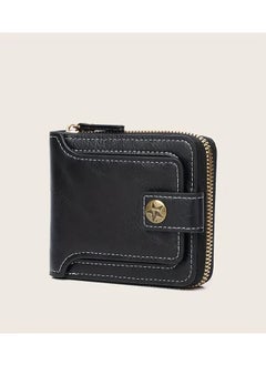 Buy Men's Fashionable Tree Pattern Zipper Buckle, PU Credit Card Card Holder, Small Zipper Coin Storage Zipper Button Closure Business Wallet in Saudi Arabia