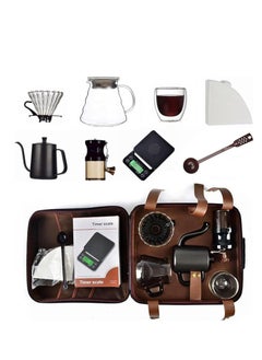 اشتري V60 Pour Over Coffee Maker Set Coffee Kettle Scale, Coffee Dripper All in 1 Traveling Camping Manual Coffee Kit Coffee Gift Set, Easy to Carry, Portable في الامارات