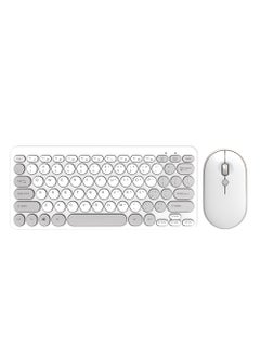 Buy Peng Bai wireless keyboard and mouse for boys and girls cute round key office external keyboard and mouse set for Apple Huawei Light gray color matching in Saudi Arabia