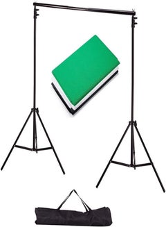 اشتري Padom 2x2m Background Stand with 2x3m 3 Backdrops Green, White,Black Lighting Photography Kit في الامارات