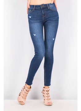 Buy Women Skinny Fit Wash Stretchable Denim, Blue Wash in UAE