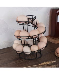 Buy Spiral Egg Basket, Multifunctional Metal Spiral Design Egg Holder, Egg Dispenser Basket, Storage Shelf, Egg Stand Rack, Home Kitchen Organizer in UAE