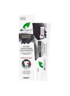 اشتري Dr. Organic Extra Whitening Charcoal Toothpaste White 100ml في الامارات