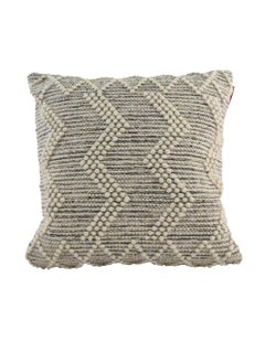 Buy Natural & Black Color Handmade Cotton-Wool Cushion - CS 046 (60x60cm) in UAE