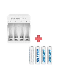 Buy Beston C9023 Charger with 4 Pcs of AA Batteries in UAE