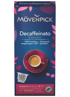 Buy Movenpick Decaffeinato Espresso Nespresso Compatible Aluminum capsules Pack of 10 capsules 55g in UAE