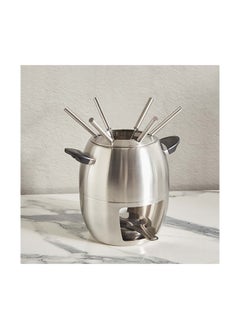 اشتري Divine 10-Piece Stainless Steel Fondue Set 23.5 cm في الامارات