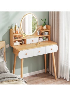 Buy Dressing Table Makeup Mirror With Lights And 3 Drawers in UAE