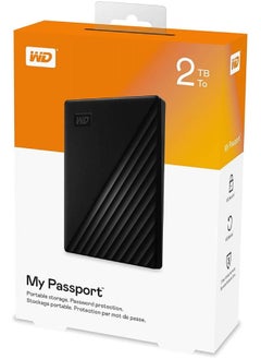 اشتري قرص صلب خارجي محمول بسعة 2 تيرابايت My Passport مع واجهة USB 3.0 - WDBYVG0020BBK سعة 2 تيرابايت في السعودية