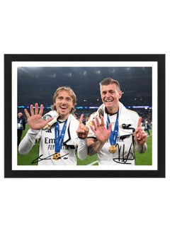 Buy Luka Modric and Toni Kroos Real Madrid Champion of UCL 2024, Soccer Gift , Autographed Poster with Frame 30x40cm in UAE