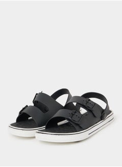 Buy Buckle Double Strap Sandal with Back Strap in Saudi Arabia