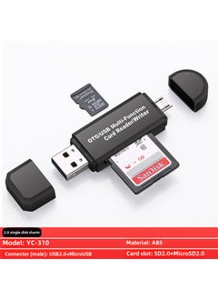 Buy Multifunctional USB 3.0 Type-C Card Reader for Apple OTGYC-310 (version 2.0) Black YC-310 (version 2.0) Black in Saudi Arabia