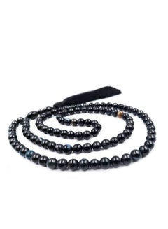 Buy REBUY Natural Black AGATE Sulemani Aqeeq Islamic Prayer Rosary Beads Tasbih Tasbeeh 99 With Wooden Gift Box in UAE