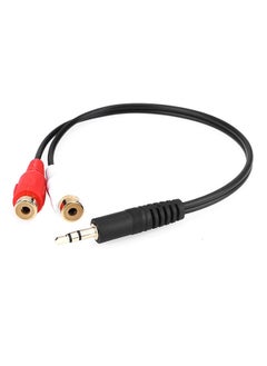 Buy Audio Jack to 2 RCA Port Male Female M/F Stereo Y Cable Red/White/Black in UAE