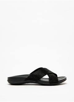 Buy Embellished Cross Strap Slip-On Sandals in UAE