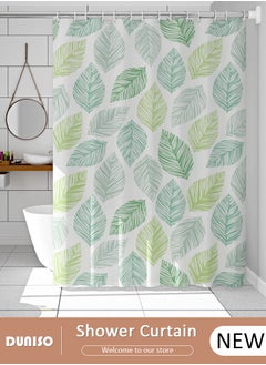 Buy PEVA Shower Curtain For Bathroom,Waterproof, Anti mold,Non Perforated Only The Curtain 180CM*180CM,Banana Leaves Printed in UAE