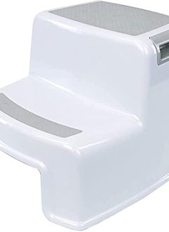Buy Dual Height Step Stool for Kids Toddler's Potty Training and Use in the Bathroom or Kitchen Versatile Two Design Growing Children Soft Grip Steps Provide, white in UAE