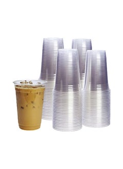 Buy Juice Cup 20 Ounce Clear Strong Disposable Ideal for Iced Coffee Smoothies Bubble Boba Tea Milkshakes Frozen Cocktails Water Sodas Juices Snacks Dessert and More 50 Pieces in UAE