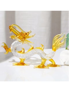 Buy Crystal Dragon Statue - 5.9 Inch Glass Figurine, Feng Shui Chinese Dragon Decor for Home Office, Lucky Ornament in Saudi Arabia