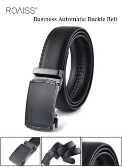 اشتري Men's Business Versatile Automatic Buckle Belt Electroplated Wear-Resistant And Rust Resistant Belt Head  Fashionable And Adjustable Design Formal Occasion Suit Belt في الامارات