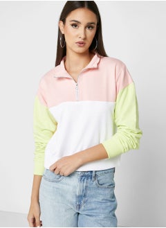 Buy Colorblock Cropped Sweatshirt in Saudi Arabia