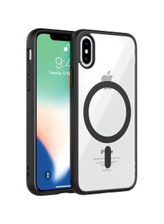 Buy iPhone X Clear Phone Case Compatible with MagSafe Charger Slim Fit Bumper Shock Absorption Crystal Clear Case Cover for iphone XS Max(Black) in Egypt