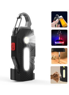 Buy Keychain Flashlight, Rechargeable Flashlights, 7-in-1 Mini COB Keychain Work Light, 6 Lighting Modes with Bottle Opener Screwdriver Survival Whistle for Camping Fishing Hiking Emergency in Saudi Arabia