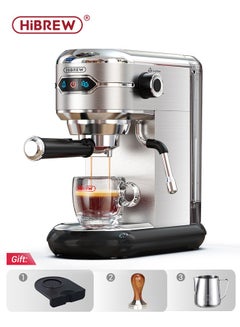 Buy HiBREW Coffee Maker Cafetera 19 Bar Inox Semi Automatic Super Slim ESE POD& Powder Espresso Cappuccino Machine Hot Water H11 in UAE