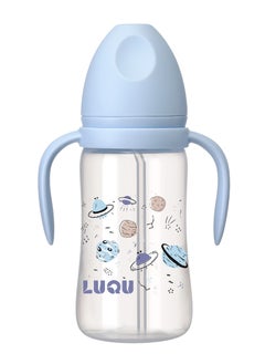 Buy LuQu PP Feeding Bottle with Handle and Anti-Colic Straw, 300ML, , Nipple size- XL, 9+ months in Saudi Arabia