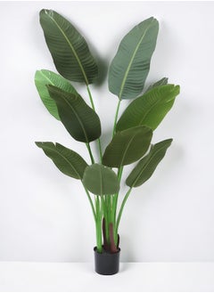 Buy Large Artificial Banana Tree 160cm, Nordic Style Indoor and Outdoor Green Plant - Hotel and Garden Potted Decoration, Bird of Paradise Bonsai Ornament in UAE