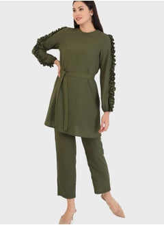 Buy Belt Detail Top& Pants Set in UAE