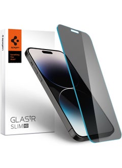 اشتري Glastr Slim HD (Privacy) Premium Tempered Glass for iPhone 14 Pro Max Screen Protector - Case Friendly في الامارات