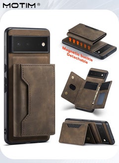 اشتري Wallet Case Compatible with Google Pixel 7 Pro, Premium Leather Phone Case Back Cover Magnetic Detachable with Trifold Wallet Card Holder Pocket for Google Pixel 7 Pro في الامارات