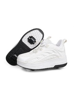 Buy Kids Shoes with Double Wheels - Upgraded Kids Roller Shoes for Gifts, Retractable Wheels Skateboarding Shoes in Saudi Arabia