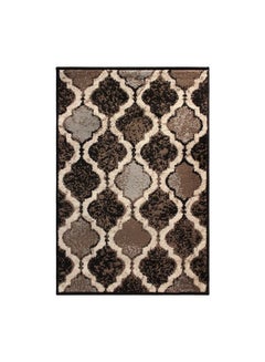 Buy Indoor Area Rug Jute Backed Perfect For Living Dining Room Bedroom Office Kitchen Entryway Modern Geometric Trellis Floor Decor Viking Collection 2' X 3' Chocolate in Saudi Arabia