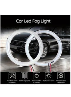 اشتري 2PCS 90mm COB  Halo Ring Car Motorcycle DRL Fog Light LED Headlight Bulb Lamp DC 12V في السعودية