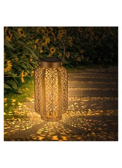 Buy Solar Big Lantern Outdoor Hanging Lanterns Solar Lights Garden Lantern Patio Decor Metal Yard Art Garden Accessories Outdoor Decorations in UAE