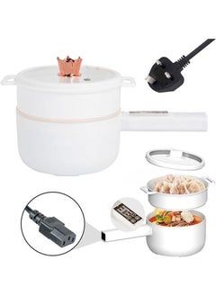 Buy Electric Hot Pot with Steamer, 2L Multifunction Electric Cooker for Shabu-Shabu, Stir Fry, Noodles, Pasta, Nons-tick Frying Pan for Sauté, Power Control Ramen Cooker (2L Digital) in Saudi Arabia